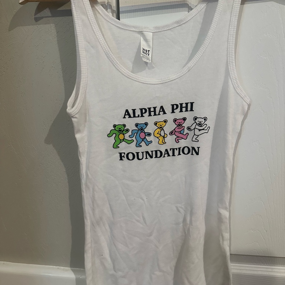 Alpha Phi grateful Dead  Tank Top - White